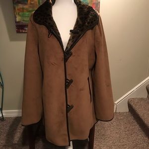 Dennis Basso reversible faux fur coat